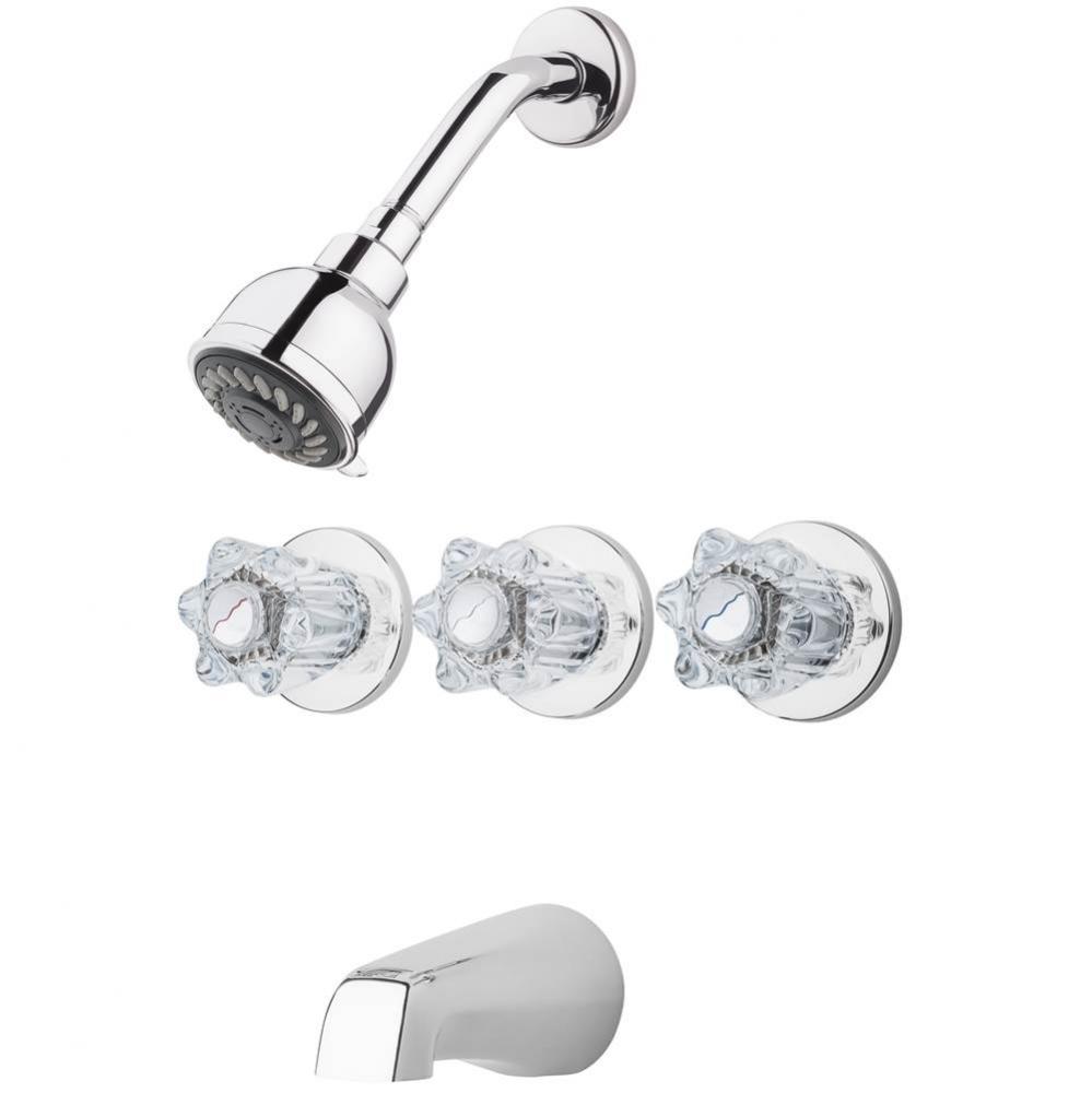 LG01-1180 -  Chrome - Three-Handle Tub and Shower