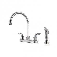 Pfister G136-500Y - G136-500Y - Tuscan Bronze - Two Handle High Arc Kitchen Faucet with Spray