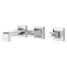 Pfister LG49-VRV3C - Verve 2-Handle 8 in. Widespread Wall Mount Bathroom Faucet without Handles with Ribbon Spout in Po