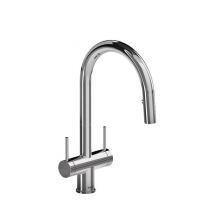 Riobel AZ801C - Azure™ Two Handle Pull-Down Kitchen Faucet With C-Spout