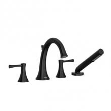 Riobel ED12LBK - 4-piece deck-mount tub filler with hand shower