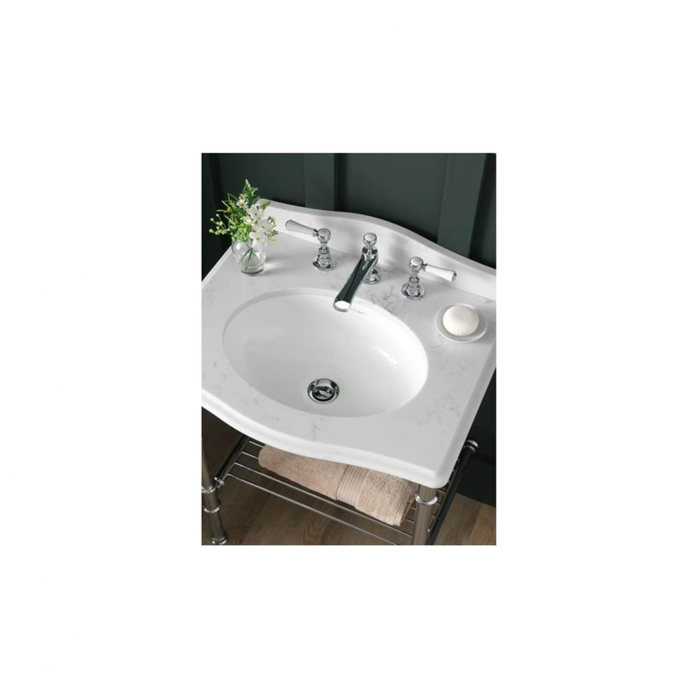 Lavabo de montaje bajo encimera. Requiere base o soporte a elegir (no