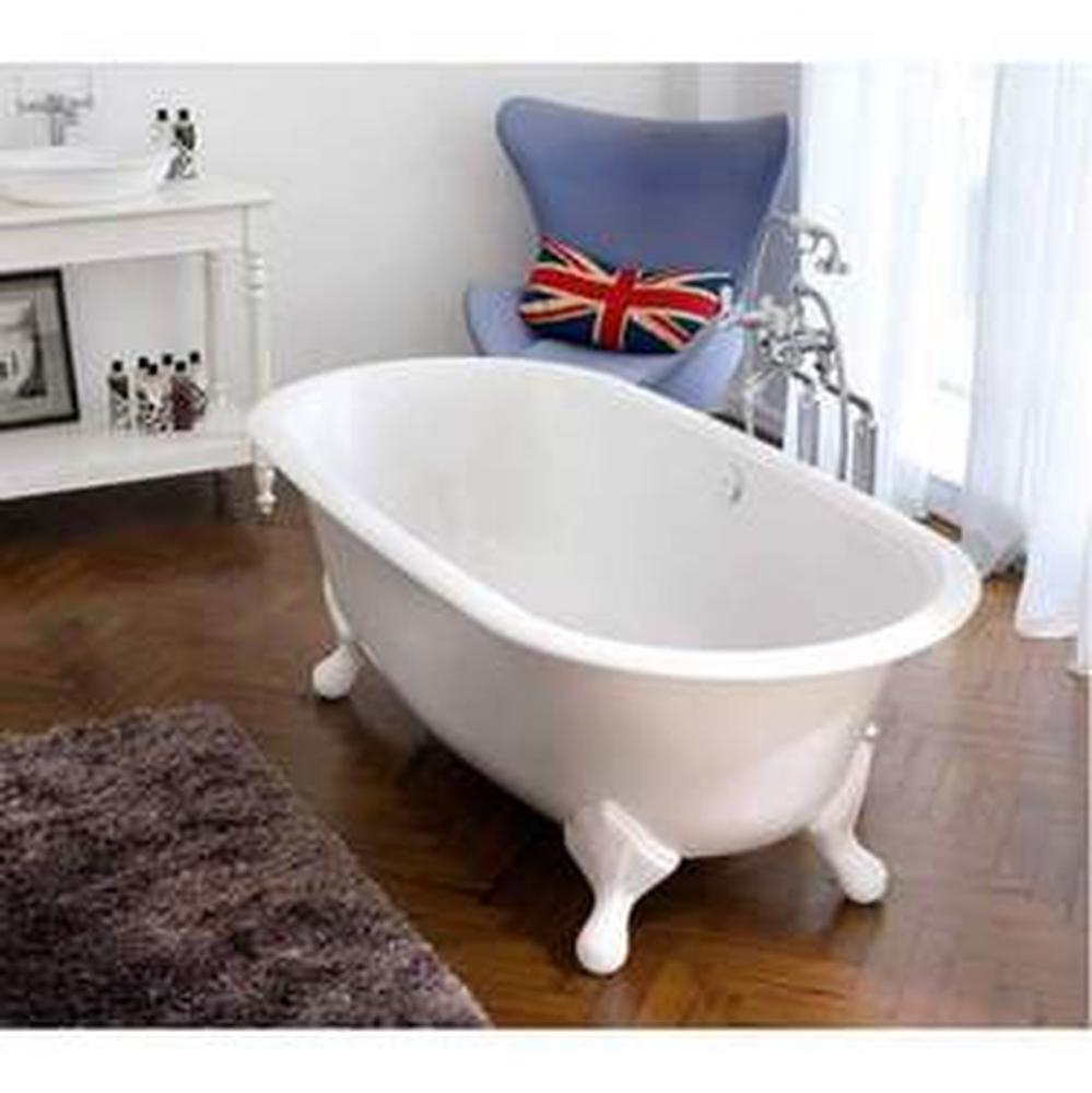 Radford freestanding tub with overflow. Polished Nickel