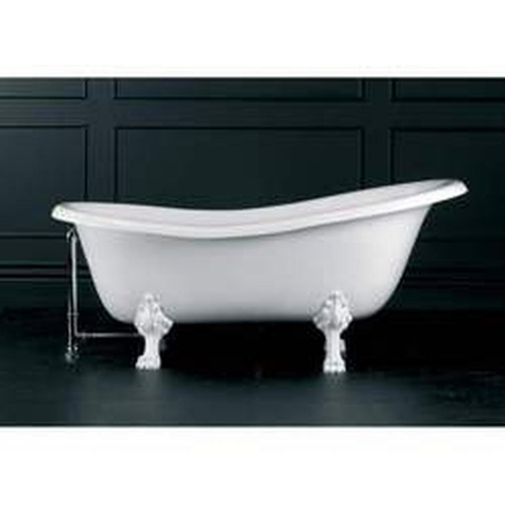 Roxburgh freestanding slipper tub with overflow. Polished Chrome metal Lions Paw