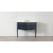 Victoria And Albert MAN-N-114-AN-IO - Mandello 114 vanity basin with 2 legs and 1 drawer. Internal overflow. Anthracite. 0 pre-drilled