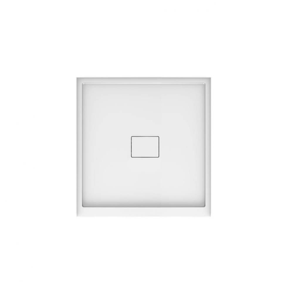 Cache 3636 Acrylic Alcove Shower Base in White with Center Drain