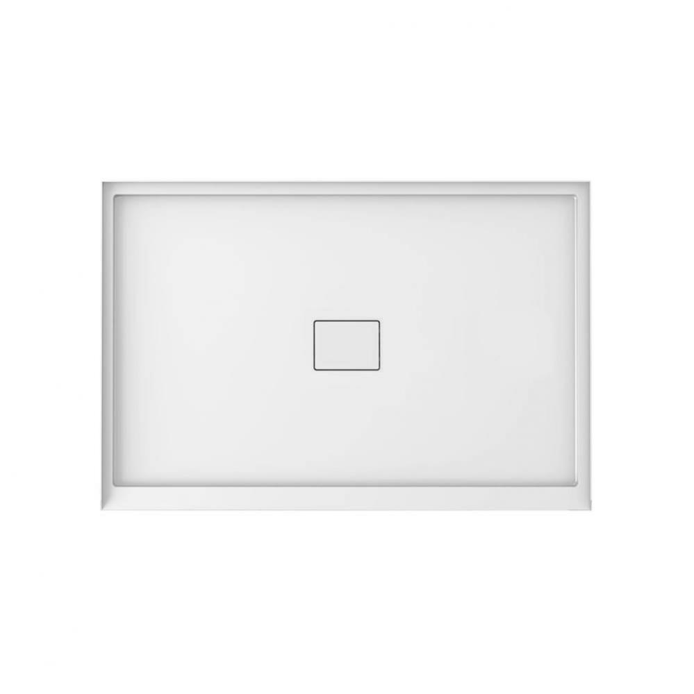 Cache 3248 Acrylic Alcove Shower Base in White with Center Drain