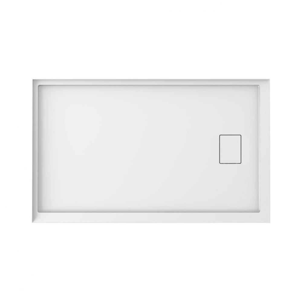 Cache 3260 Acrylic Right Corner Shower Base in White with Right Drain