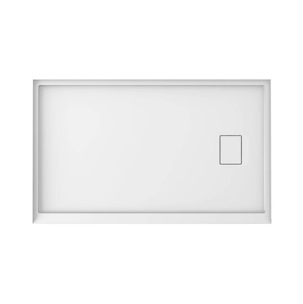 Cache 3260 Acrylic Alcove Shower Base in White with Left Drain