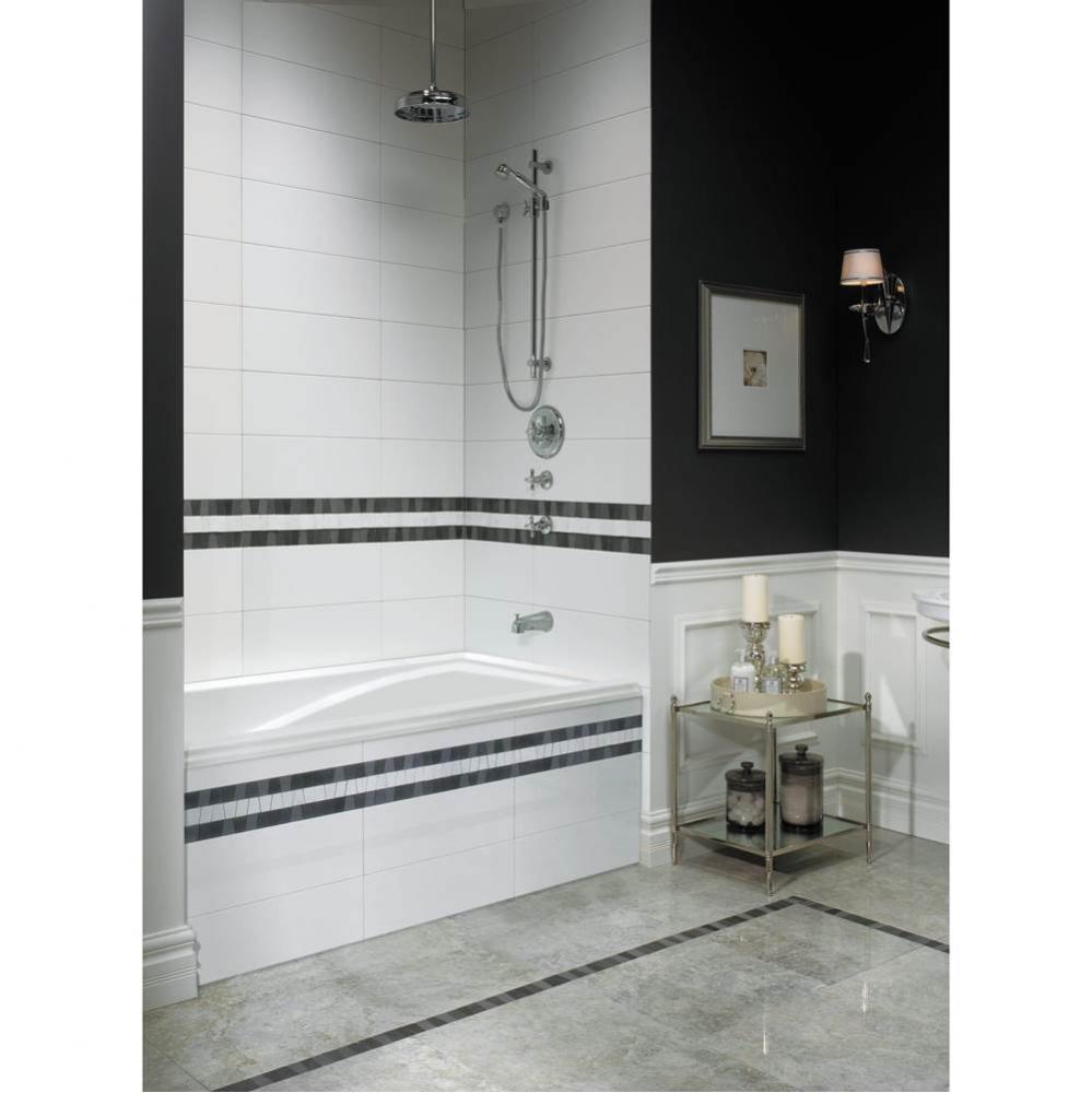 Delight 6032 Acrylic Drop-In End Drain Bathtub in White