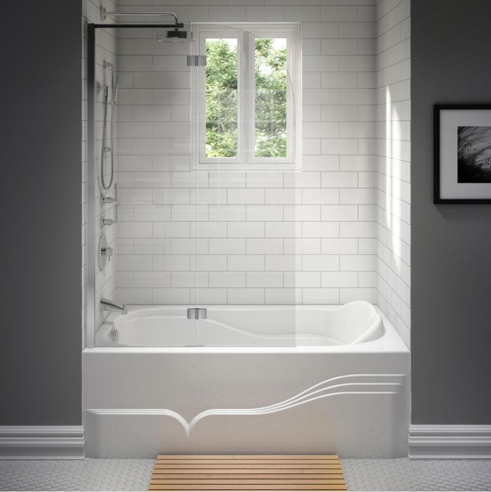 DAPHNE bathtub 32x60 with Tiling Flange and Skirt, Right drain, Whirlpool/Mass-Air/Activ-Air, Ice