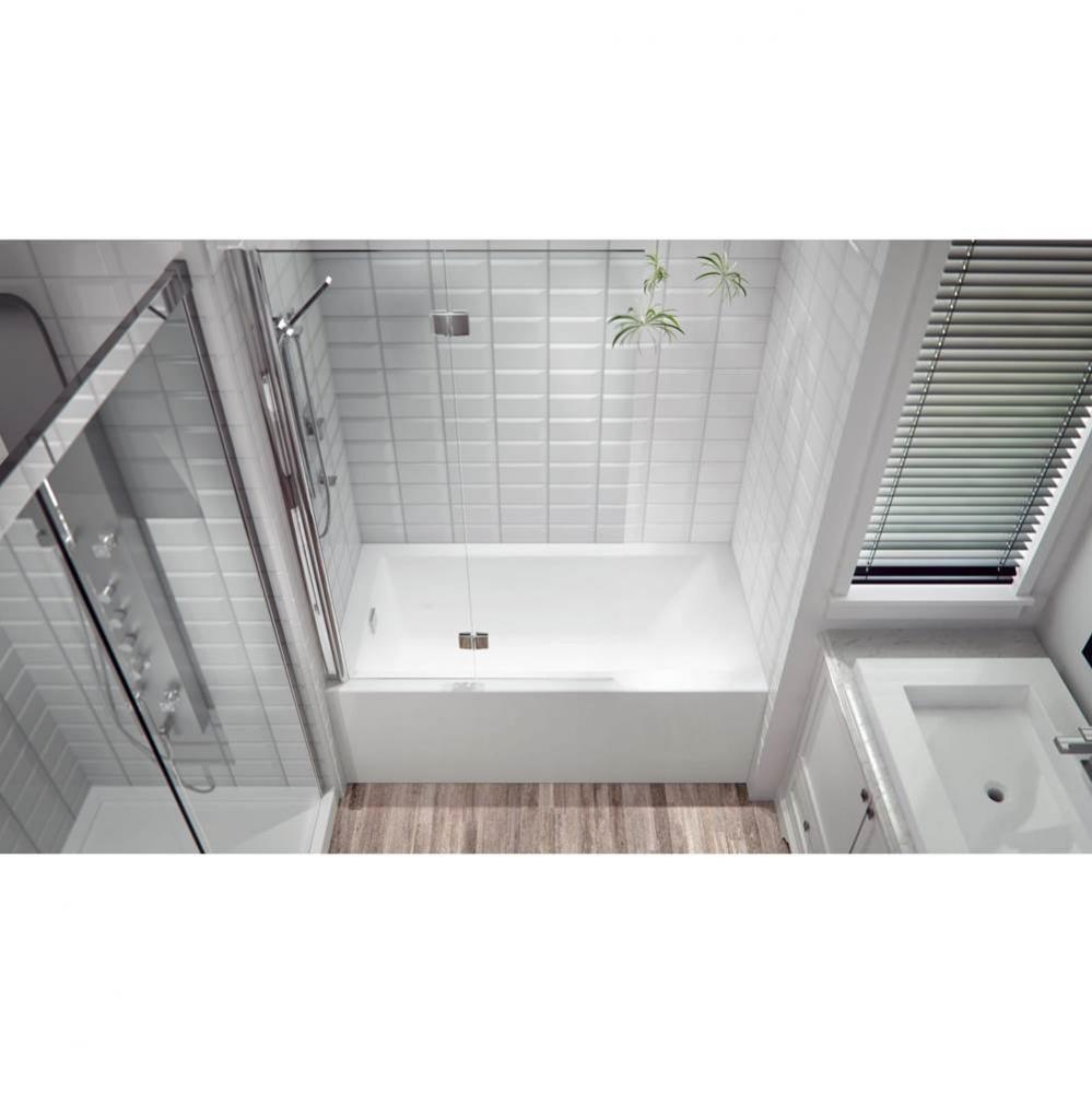 Flory de Colt 7766 IFS Acrylic Alcove Left Drain Whirlpool Bathtub in White