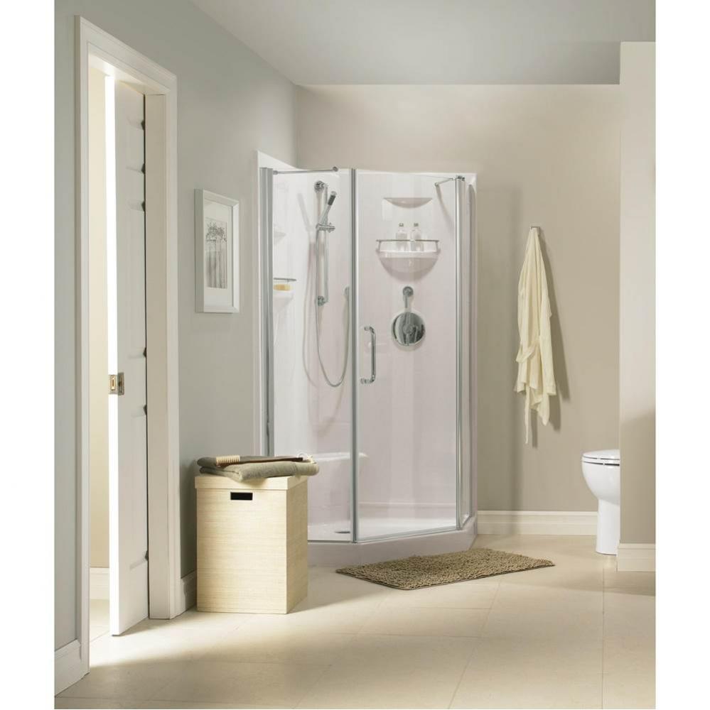 Lauzanne 38 x 38 x 71 in. 6 mm Pivot Shower Door for Corner Installation with Clear glass in Chrom