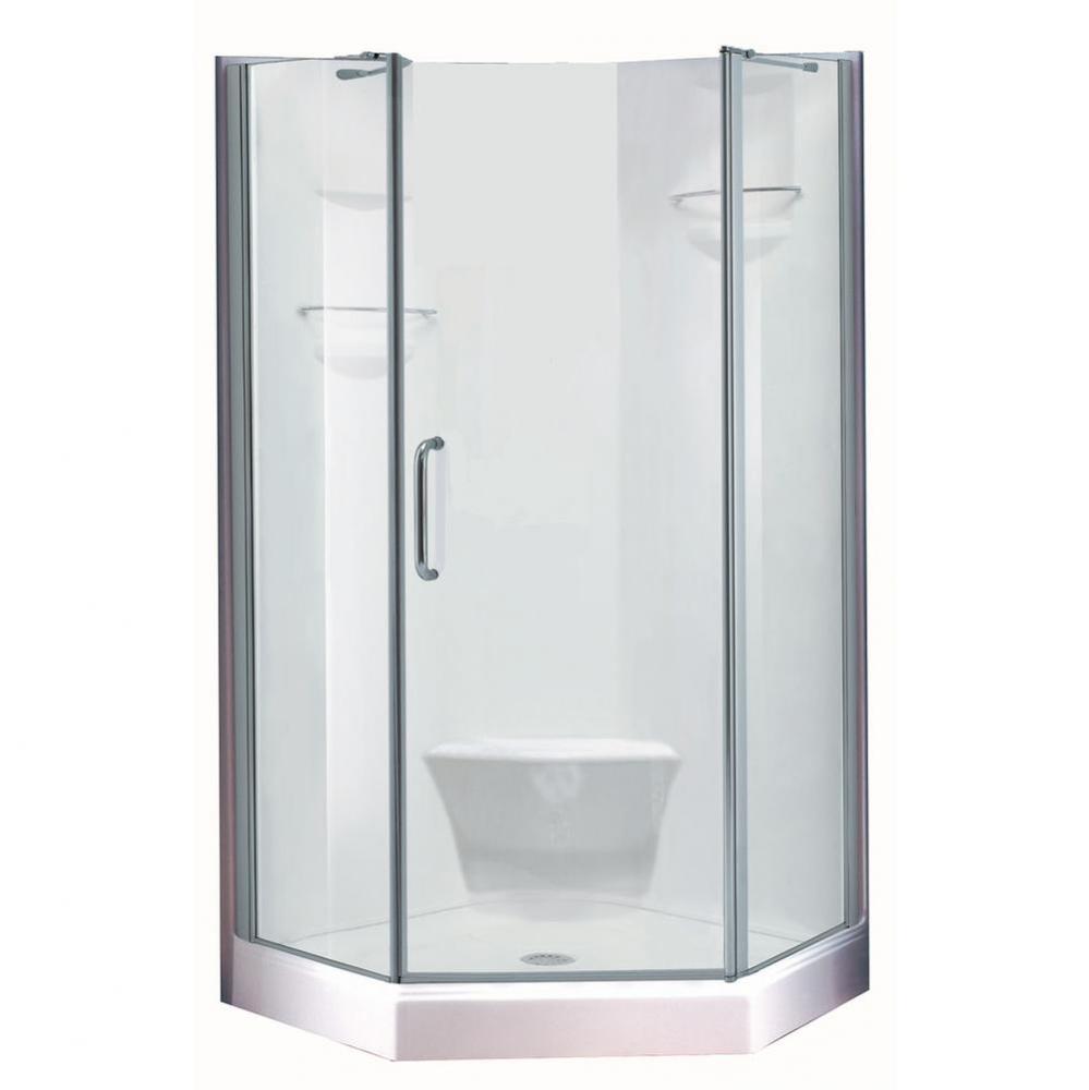 MAYA shower 38x38 2 Pieces, Neo-angle, White