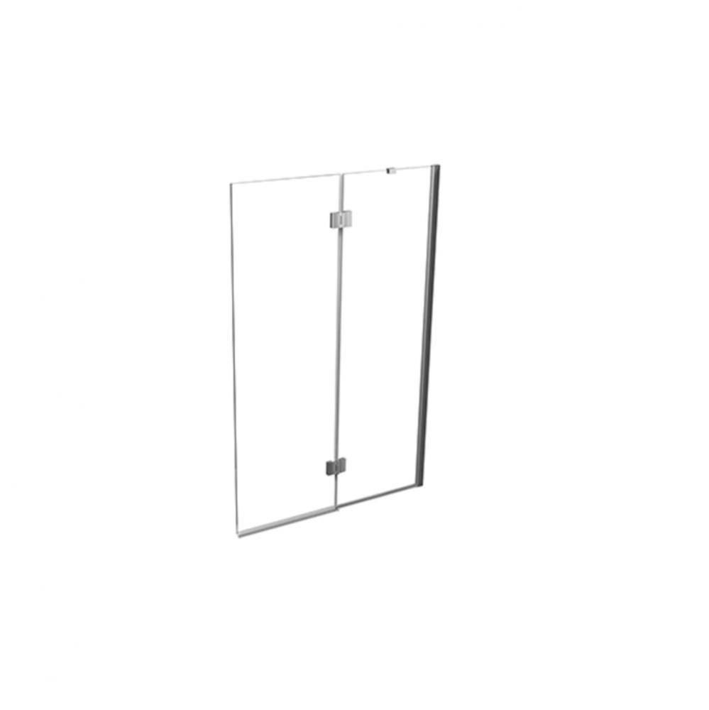 Monza 39 x 59 in. 6 mm Pivot Tub Shield for Alcove Installation with Clear glass in Chrome