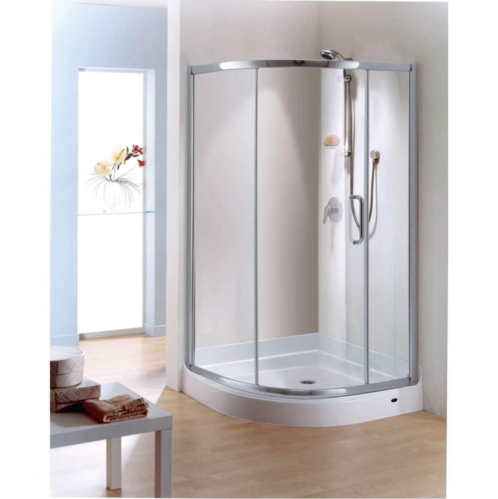 Munich 40 x 40 x 71 in. 6 mm Sliding Shower Door for Corner Installation with Clear glass in Chrom