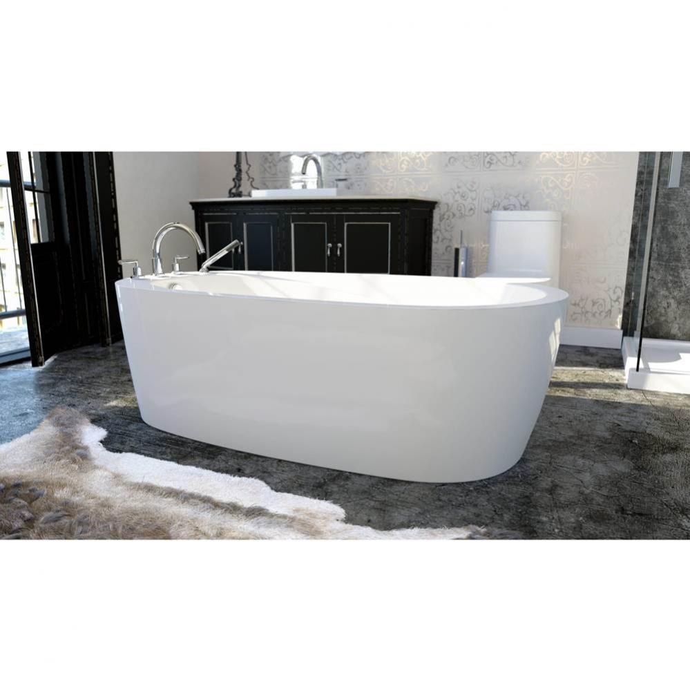 Vapora F1 7236 Acrylic Freestanding End Drain Bathtub in White