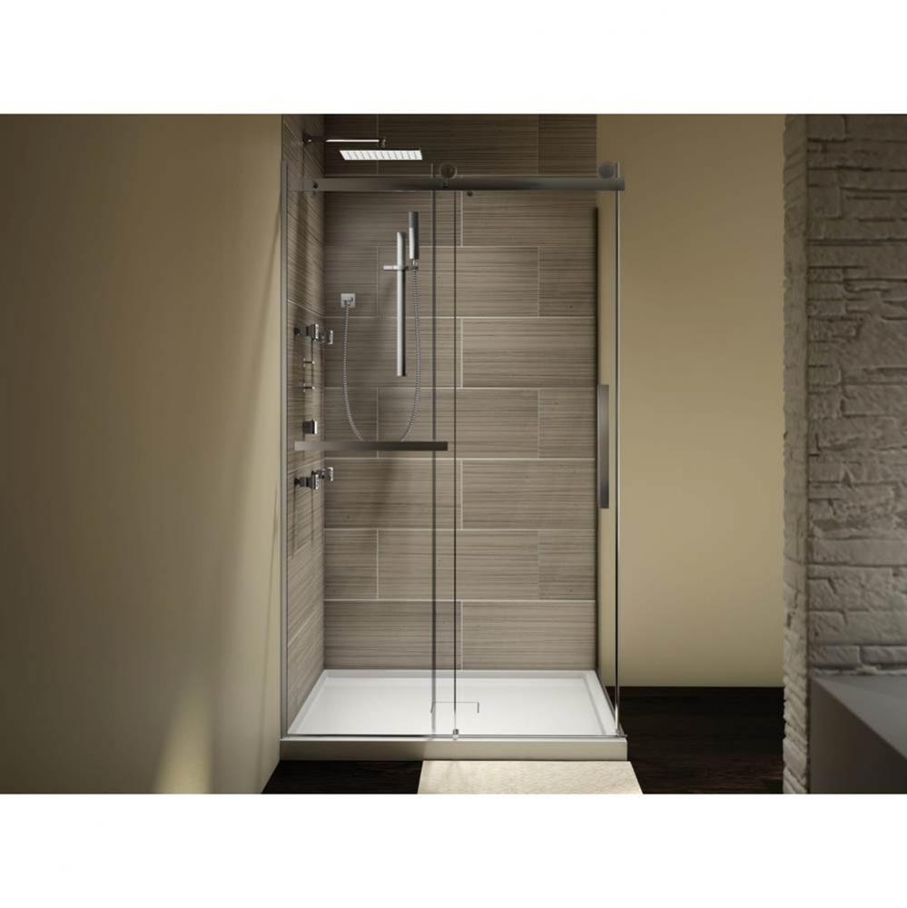 Exalt  48 x 36 x 78 in. 8 mm Sliding Shower Door for Corner Installation with Clear glass in Chrom