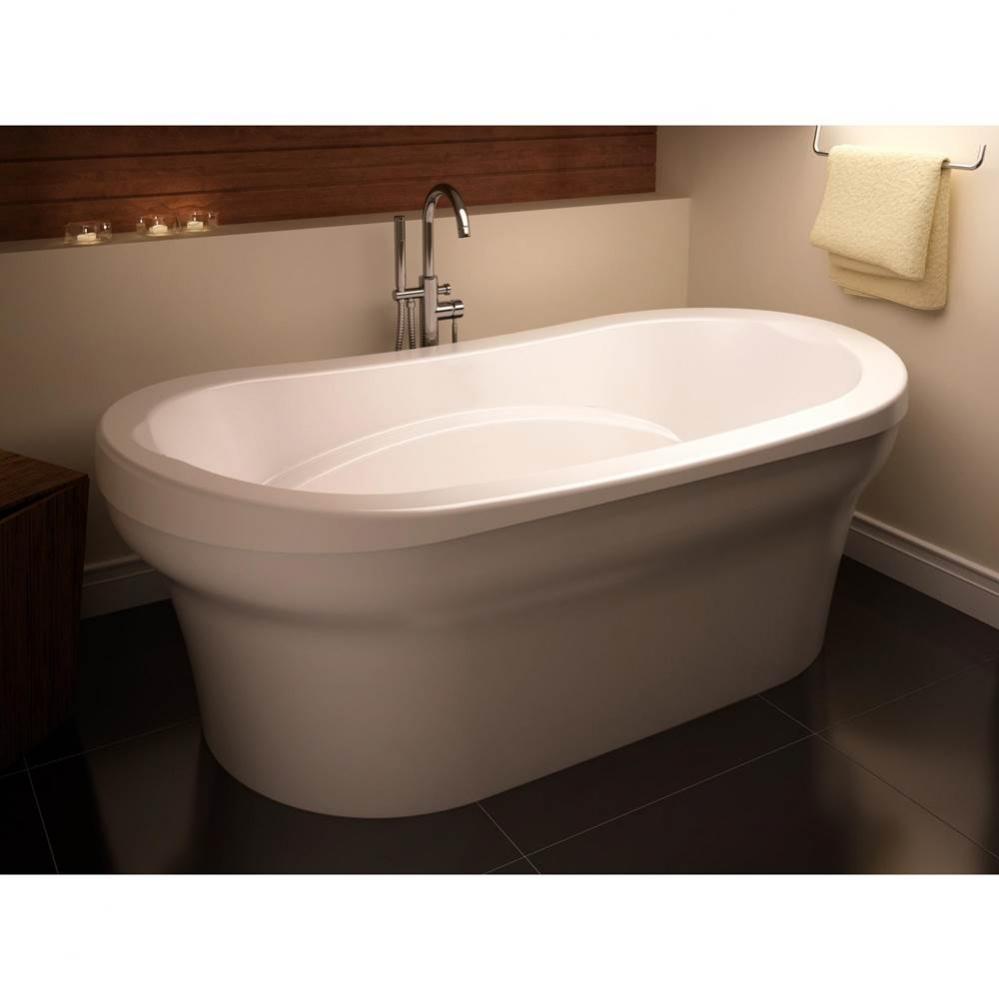 Revelation 3666 Acrylic Freestanding Center Drain Bathtub in White