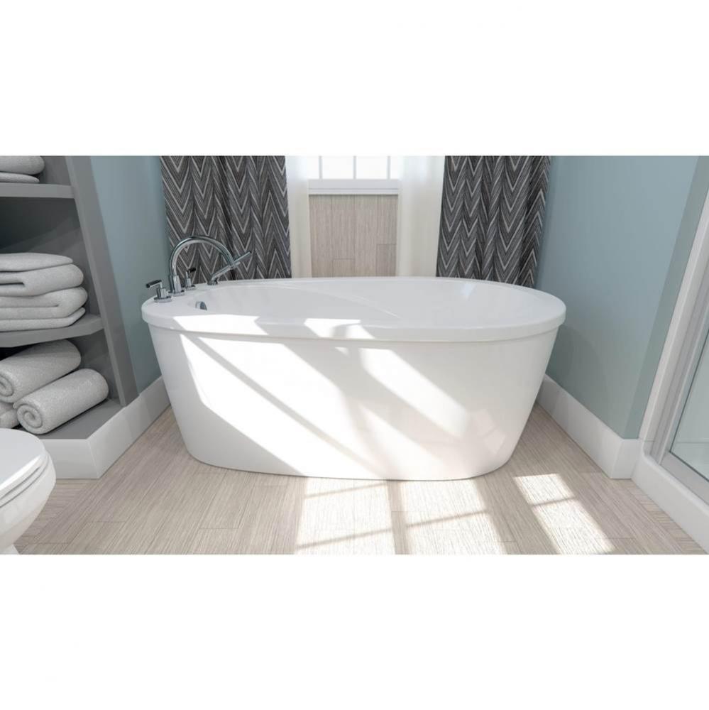 Vapora F2 3672 Acrylic Freestanding End Drain Bathtub in White