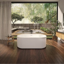Neptune 220319-000-001-000 - Kavala 6732 AFR Acrylic Freestanding Center Drain Bathtub in White