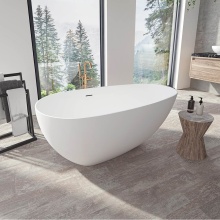 Neptune 220353-000-320-000 - Braga 5528 AFR Solid Surface Freestanding Center Drain Bathtub in Matte White