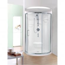 Neptune 220153-000-001-000 - Alea 3232 Round Acrylic Corner One-Piece Shower with Center Drain in White