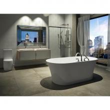 Neptune 220054-C-120-001 - Baden 3266 AFR Acrylic Freestanding Center Drain Mass-Air Bathtub in White