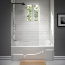 Neptune 15.11412.500033.23 - DAPHNE bathtub 32x60 with Tiling Flange and Skirt, Right drain, Whirlpool/Mass-Air/Activ-Air, Ice