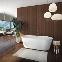 Neptune 220352-000-320-000 - Girona 6628 AFR Solid Surface Freestanding Double Ended Center Drain Bathtub in Matte White