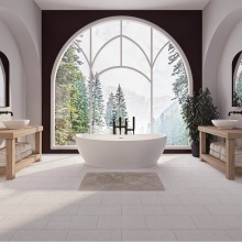 Neptune 220356-000-320-000 - Nitra 7134 AFR Solid Surface Freestanding Double Slipper Center Drain Bathtub in Matte White