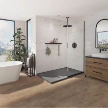 Neptune 220378-526-898-000 - Pietra 6036 Stone Composite Shower Base in Anthracite Slate