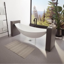 Neptune 220317-000-001-000 - Zadar 82 Acrylic Floating Hammock Center Drain Bathtub in White