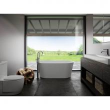 Neptune 220038-C-120-001 - Monaco F1 3060 AFR Acrylic Freestanding Center Drain Mass-Air Bathtub in White