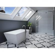 Neptune 220043-C-120-001 - Prague F1 3260 AFR Acrylic Freestanding Center Drain Mass-Air Bathtub in White