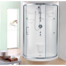 Neptune 220157-000-001-000 - Stella 3636 Round Acrylic Corner One-Piece Shower with Center Drain in White