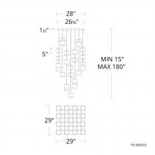 WAC Canada PD-68925S-BK - Banded Chandelier Light