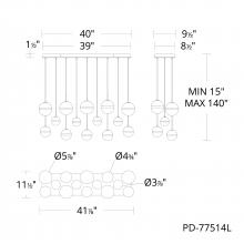 WAC Canada PD-77514L-BC - Cyllindra Chandelier Light