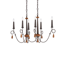 Eurofase 25592-016 - Corso, 6Lt Chandelier, Oval, Wood