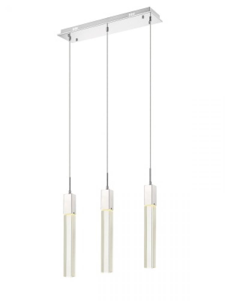 The Original Glacier Avenue Collection Chrome 3 Light Pendant Fixture with Clear Crystal