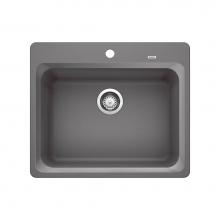 Blanco Canada 401401 - Vision SILGRANIT 25'' Single Bowl Dual Mount Kitchen Sink - Cinder