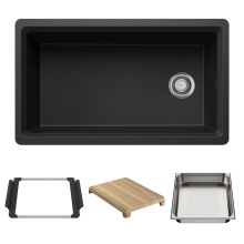Blanco Canada 403884 - Inteos SILGRANIT 33'' Single Bowl Reversible Undermount Workstation Kitchen Sink - Coal