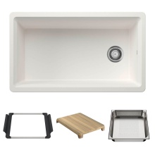 Blanco Canada 403887 - Inteos SILGRANIT 33'' Single Bowl Reversible Undermount Workstation Kitchen Sink - White