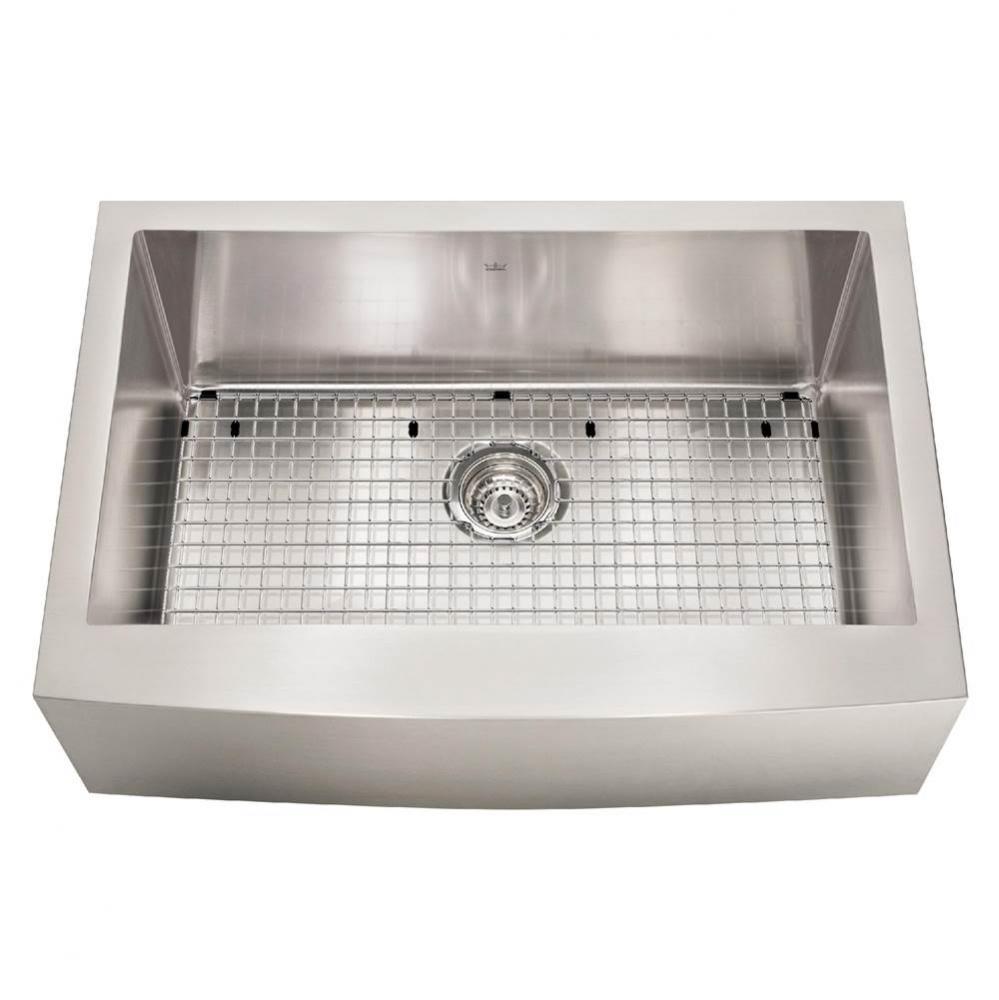 Kindred Collection 29.88-in LR x 20-in FB Apron Front Single Bowl Stainless Steel Kitchen Sink