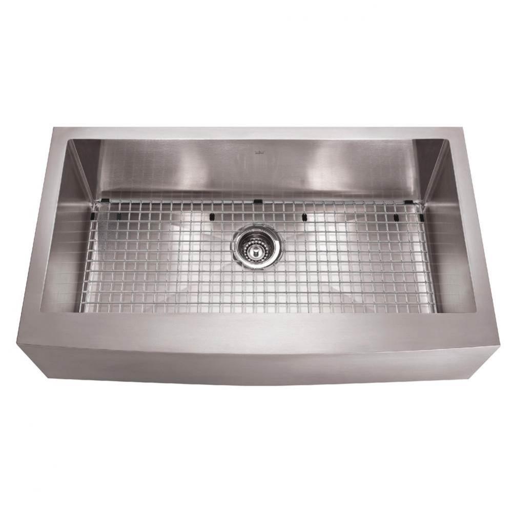 Kindred Collection 35.88-in LR x 20-in FB Apron Front Single Bowl Stainless Steel Kitchen Sink