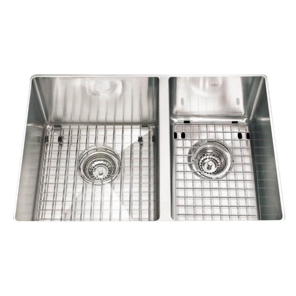 Kindred Collection 26-in LR x 18-in FB Undermount Double Bowl Stainless Steel Kitchen Sink