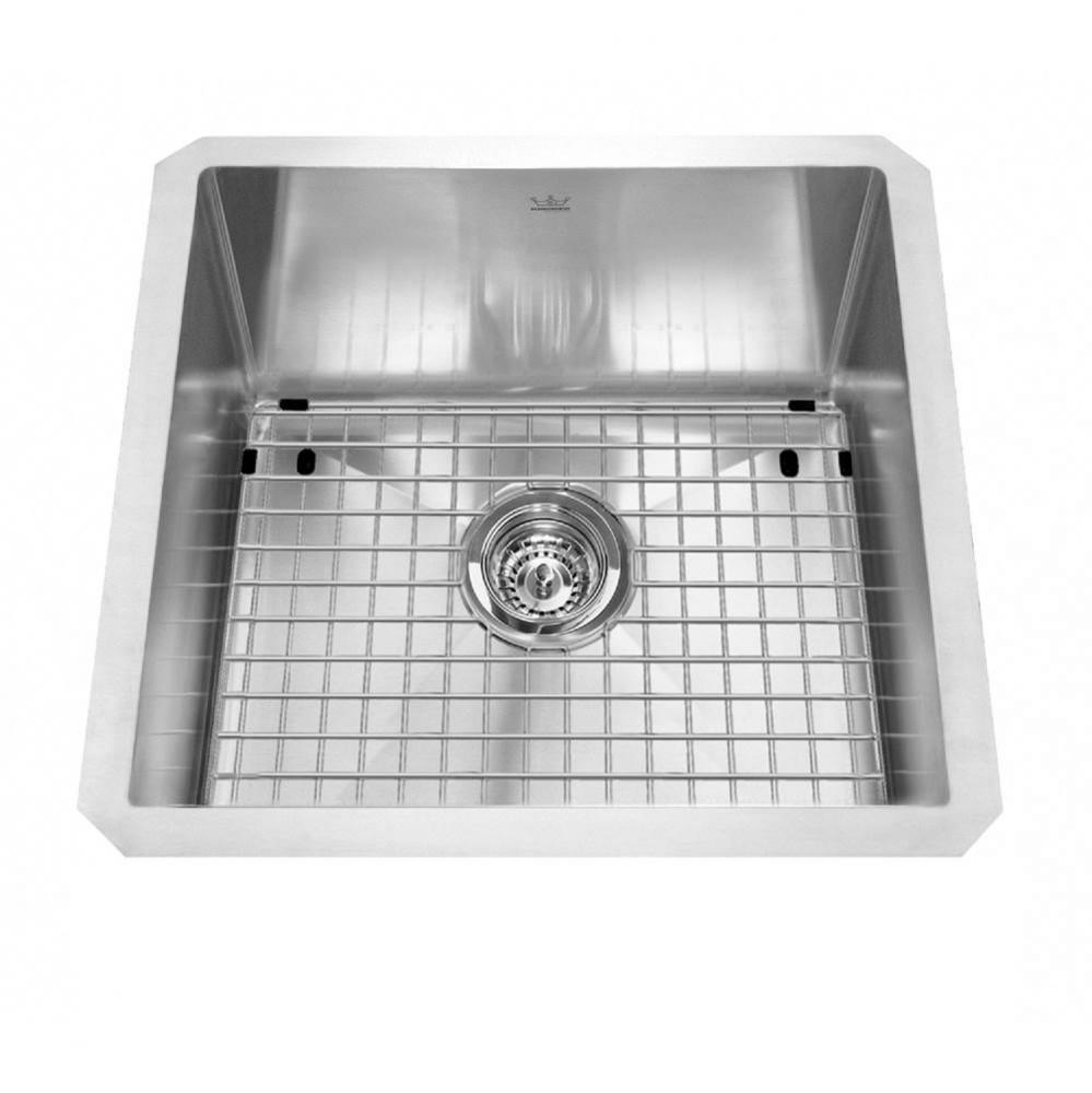 Kindred Collection 17-in LR x 17-in FB Undermount Single Bowl Stainless Steel Kitchen Sink