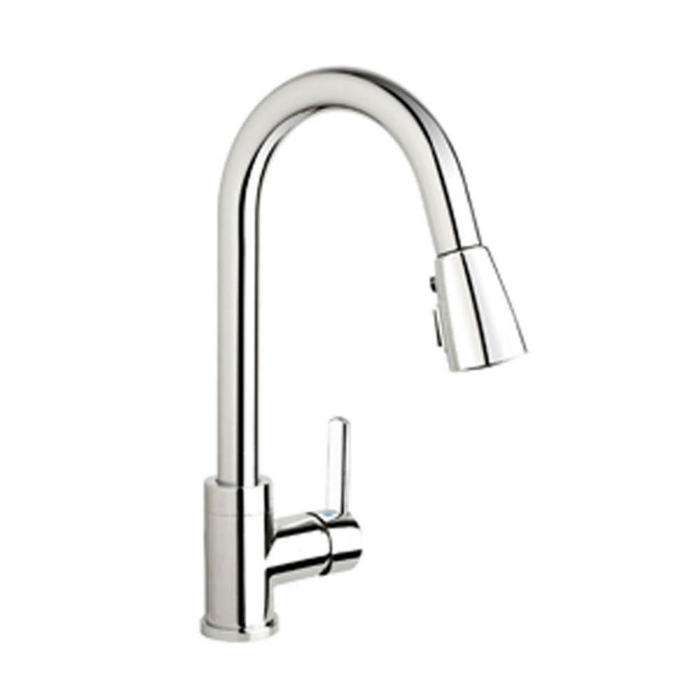 Gooseneck pull down spray faucet, Chrome