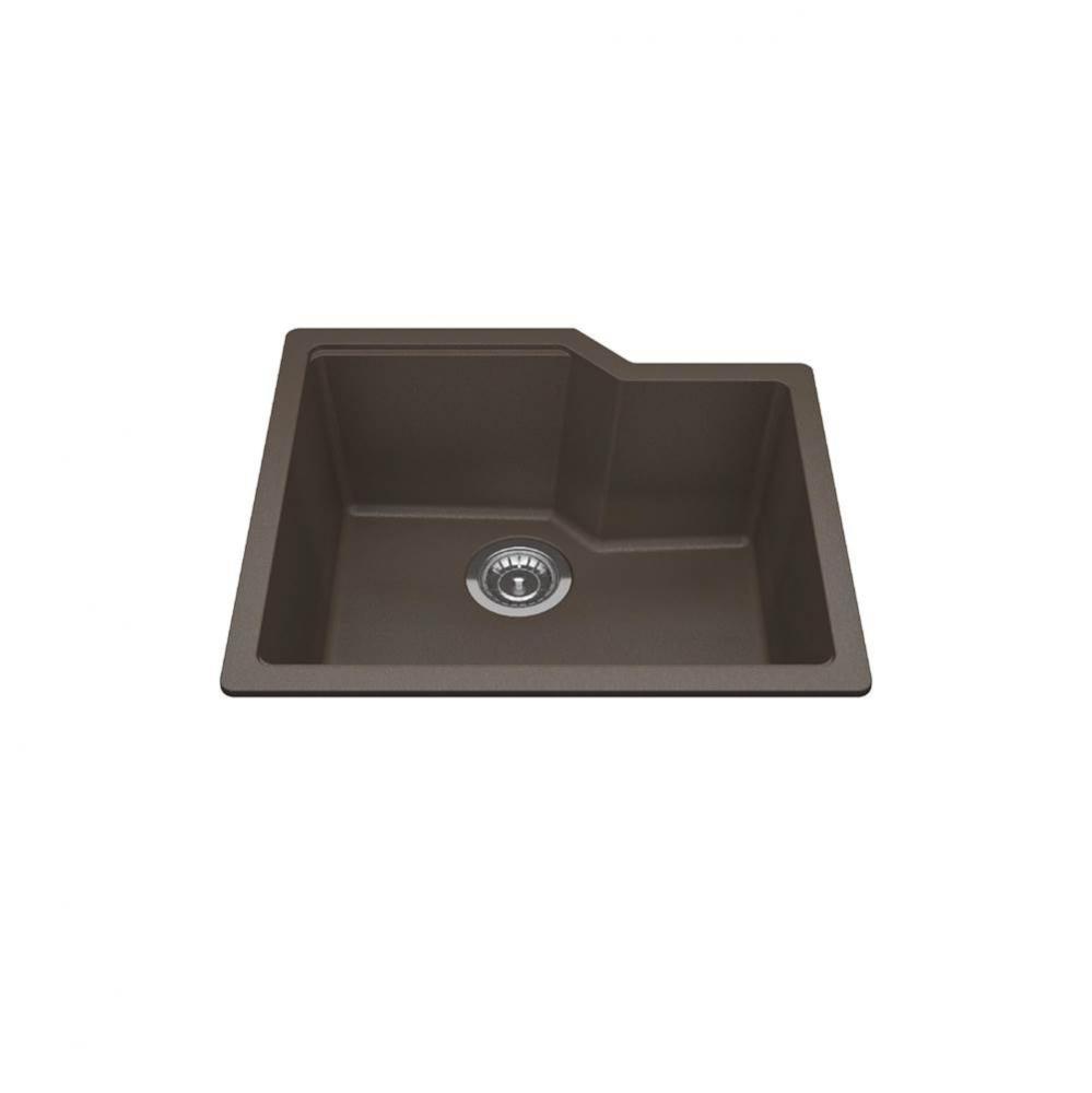 Granite Series 22.06-in LR x 19.69-in FB Undermount Single Bowl Granite Kitchen Sink in Storm