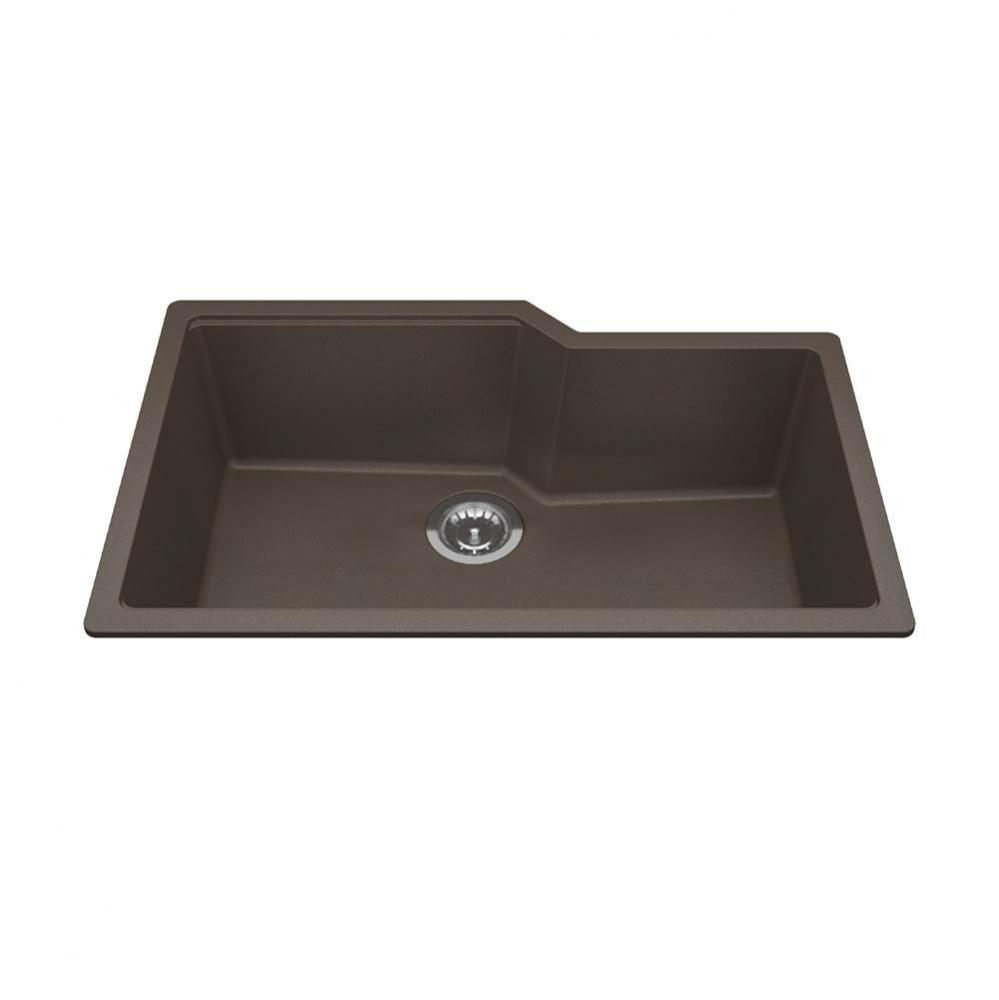 Granite Series 30.69-in LR x 19.69-in FB Undermount Single Bowl Granite Kitchen Sink in Storm